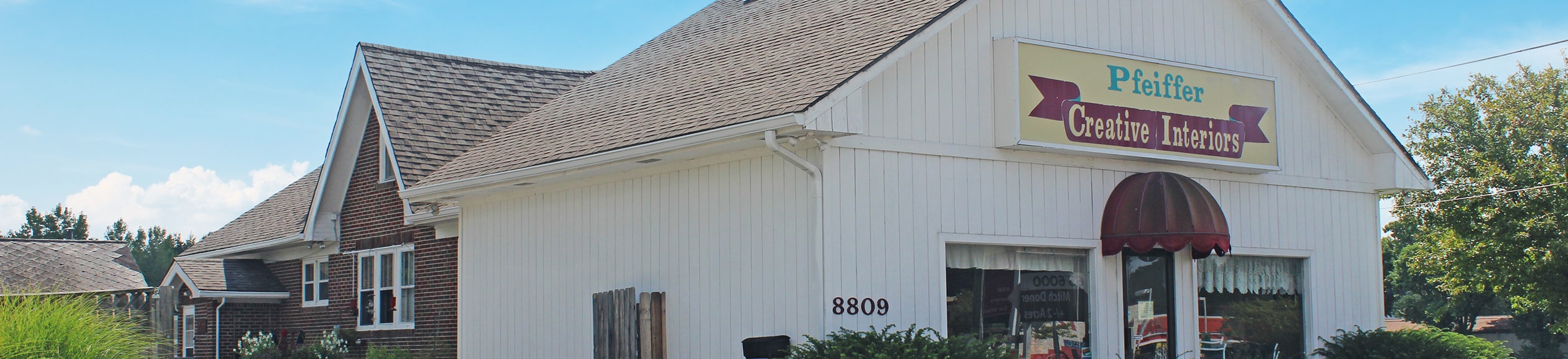Retail commercial property in Indianapolis with signage of Pfeiffer Creative Interiors