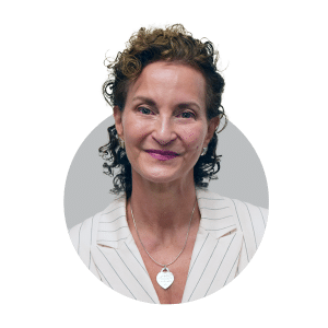 Headshot of Ellen Weinstein, a commercial real estate broker and REALTOR® based in Atlanta, Georgia, shown in a circular portrait.